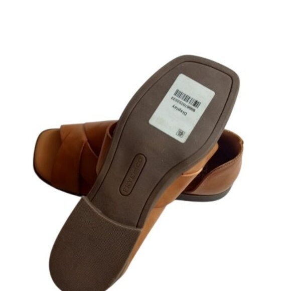 Frye And Co Womens Tulia CrissCross D'Orsay Sandals Tan Vegan Leather 6.5M - Picture 7 of 7